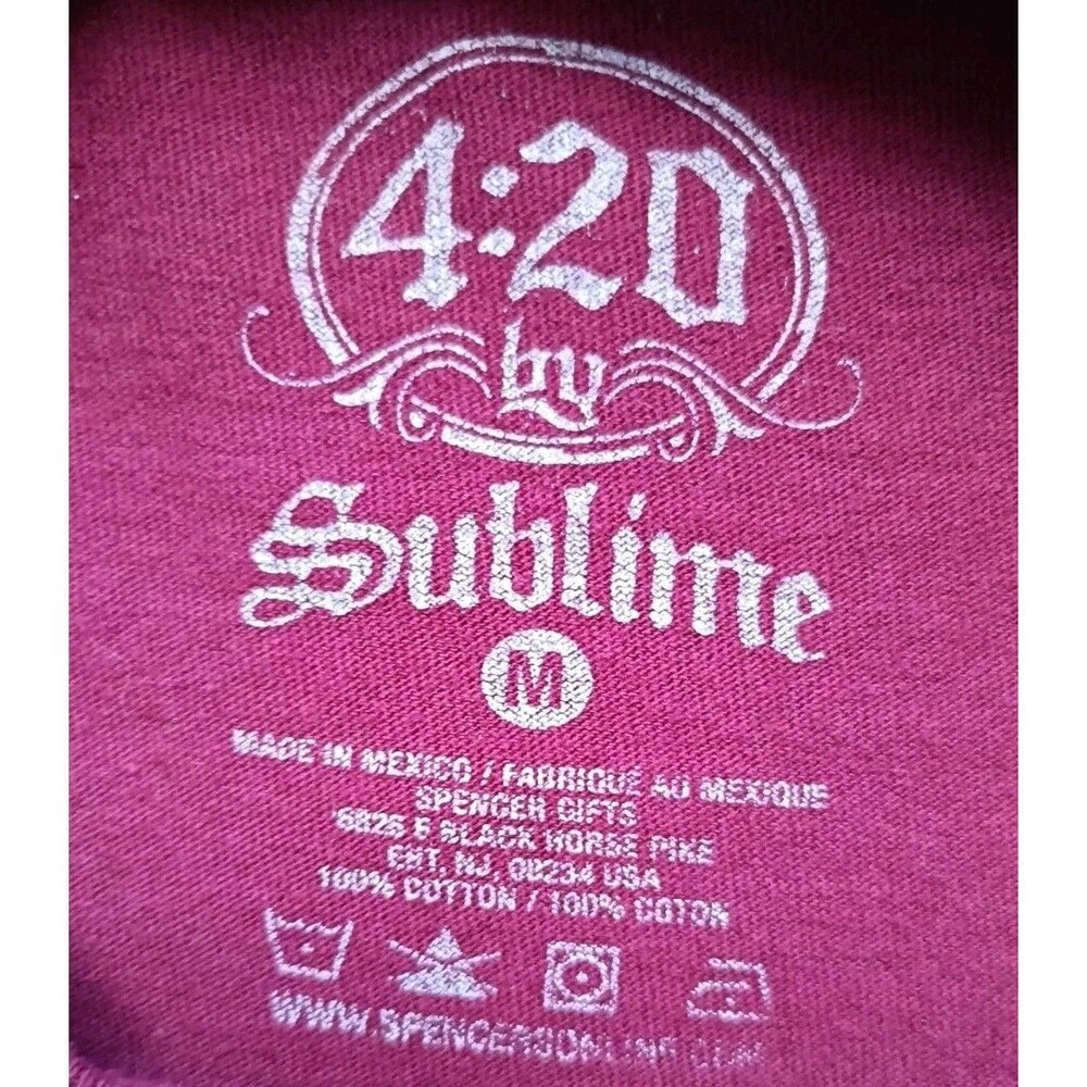 Sublime T-Shirt Men's Medium Burgundy Short Sleeve - Picture 3 of 6